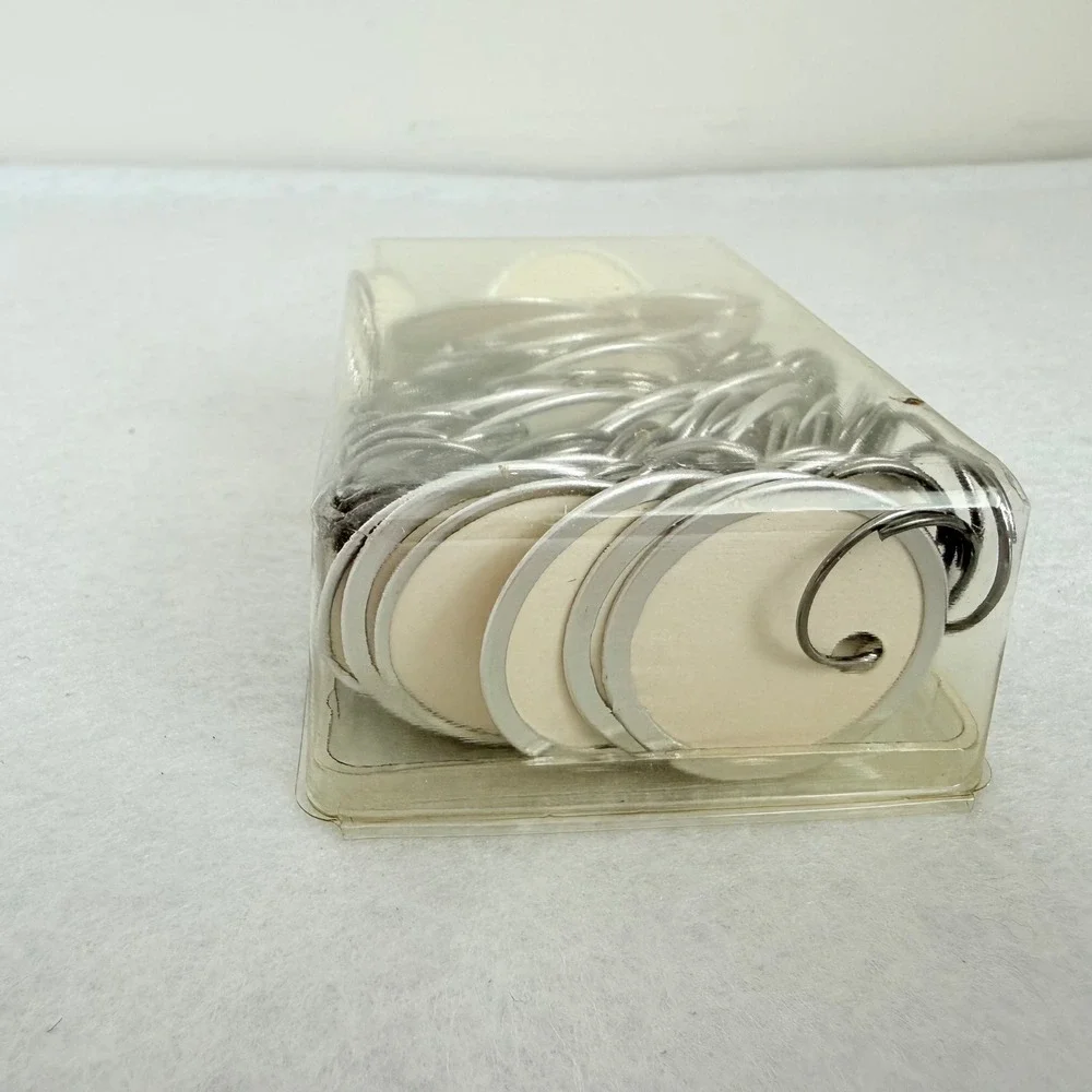 Dennison Key Tags Unisex 50 Pack White New Vintage Metal Rimmed Round 11-025